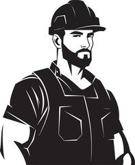 Construction Visionary Architect Emblem in Black Builders Craftsmanship Vector Architect Icon