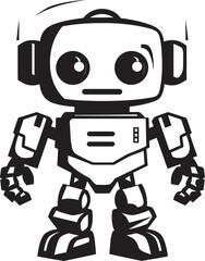 Tiny Titan Combat Robot in Black Vector Design Bitty Battler Cute Tiny Combat Bot Symbol