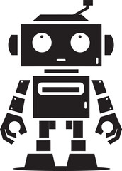 Tiny Titan Combat Robot in Black Vector Design Bitty Battler Cute Tiny Combat Bot Symbol