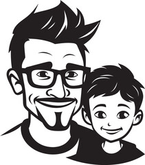 Paternal Unity Dad and Son Black Logo Icon Guiding Hand Black Vector Dad and Son Symbol