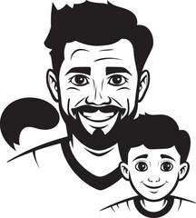 Pride of Fatherhood Black Vector Dad and Son Symbol Eternal Connection Dad and Son Icon in Black