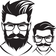 Mentorship Emblem Black Vector Dad and Son Design Heartfelt Union Dad and Son Black Logo Icon