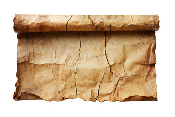 Horizontal banner made of old paper, cut out - stock png.