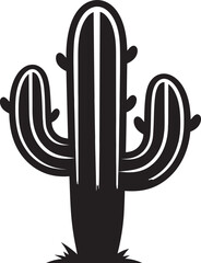 Arid Elegance Wild Cacti in Black Icon Desert Oasis Black Logo with Cactus