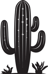 Desert Bloom Black Iconic Cactus Scene Spiny Majesty Black Logo with Cacti