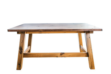 Modern dining table made of wooden materials, cut out - stock png.