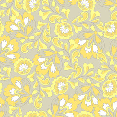 Paisley seamless vector pattern for fabric design. Vintage textile background