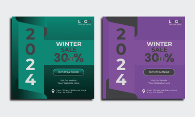 Social media design for winter sale
