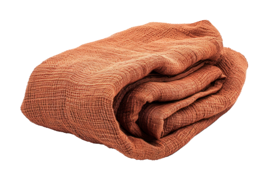 Pleated fabric of linen material color, cut out - stock png.