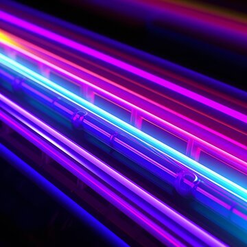 Vibrant Neon Light Tubes in Spectrum Colors
