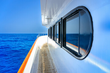 Sunny day on a luxury yacht in Egypt, Red Sea