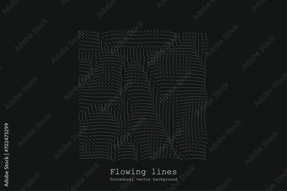 Poster abstract line matrix pattern. noise flow dynamic.