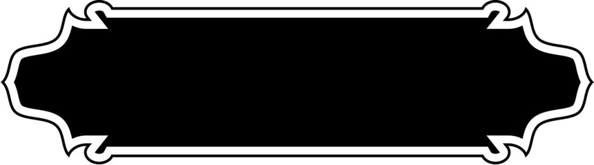 Obraz premium Islamic Label and Name Frame Glyph with outline Black Filled silhouettes Design pictogram symbol visual illustration