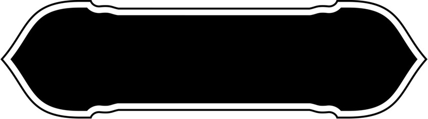 Islamic Label and Name Frame Glyph with outline Black Filled silhouettes Design pictogram symbol visual illustration