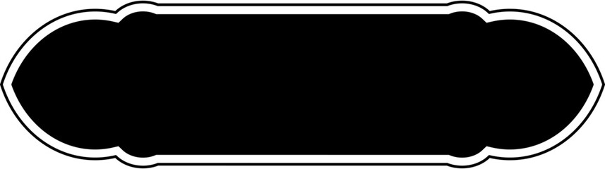 Obraz premium Islamic Label and Name Frame Glyph with outline Black Filled silhouettes Design pictogram symbol visual illustration