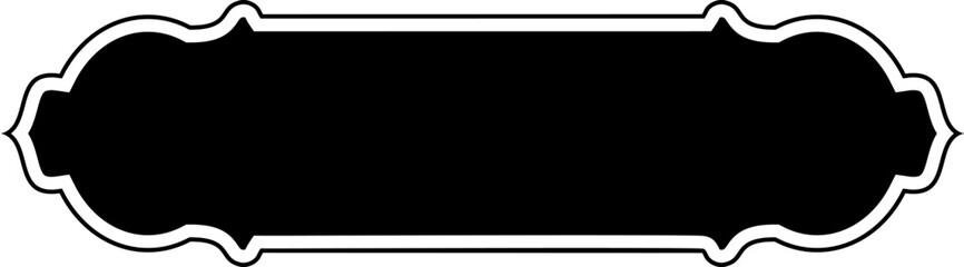 Islamic Label and Name Frame Glyph with outline Black Filled silhouettes Design pictogram symbol visual illustration
