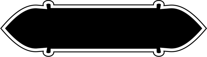 Obraz premium Islamic Label and Name Frame Glyph with outline Black Filled silhouettes Design pictogram symbol visual illustration