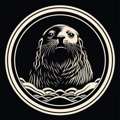 Seal in cartoon, doodle style. Isolated 2d vector illustration in logo, icon, sketch style, Eps 10. AI Generative