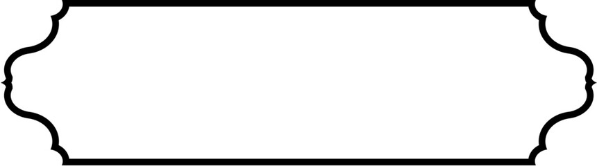 Islamic Label and Name Frame Thin Line Black stroke silhouettes Design pictogram symbol visual illustration