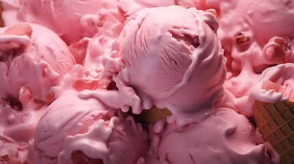 close up of pink ice cream

