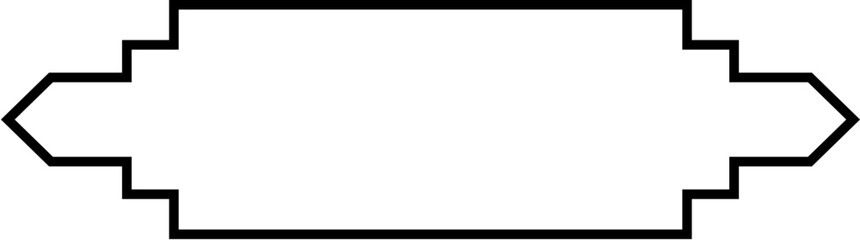 Islamic Label and Name Frame Thin Line Black stroke silhouettes Design pictogram symbol visual illustration