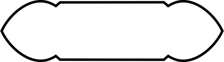 Islamic Label and Name Frame Thin Line Black stroke silhouettes Design pictogram symbol visual illustration