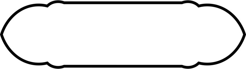 Islamic Label and Name Frame Thin Line Black stroke silhouettes Design pictogram symbol visual illustration