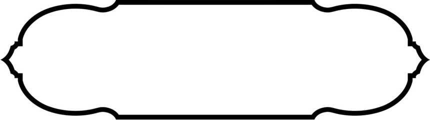 Islamic Label and Name Frame Thin Line Black stroke silhouettes Design pictogram symbol visual illustration