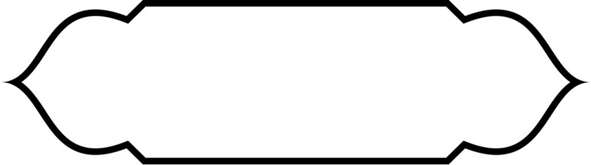 Islamic Label and Name Frame Thin Line Black stroke silhouettes Design pictogram symbol visual illustration