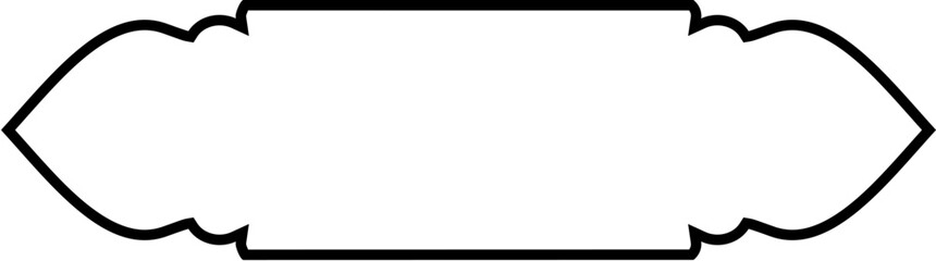 Islamic Label and Name Frame Thin Line Black stroke silhouettes Design pictogram symbol visual illustration