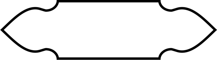 Islamic Label and Name Frame Thin Line Black stroke silhouettes Design pictogram symbol visual illustration