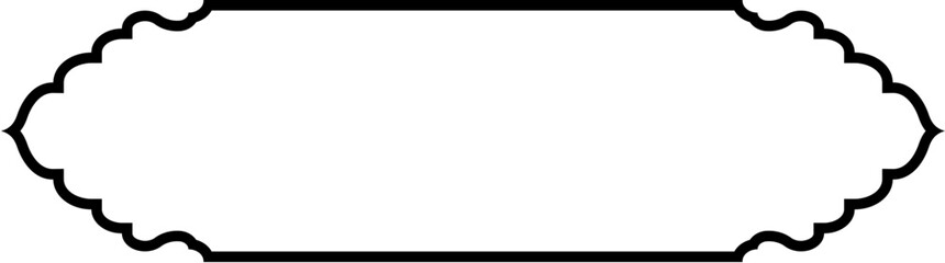 Islamic Label and Name Frame Thin Line Black stroke silhouettes Design pictogram symbol visual illustration