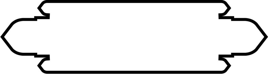 Islamic Label and Name Frame Thin Line Black stroke silhouettes Design pictogram symbol visual illustration