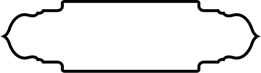 Islamic Label and Name Frame Thin Line Black stroke silhouettes Design pictogram symbol visual illustration