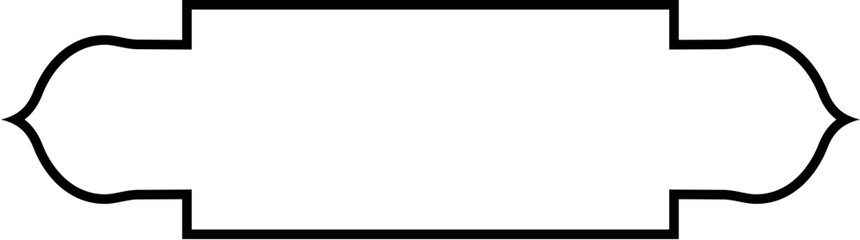 Islamic Label and Name Frame Thin Line Black stroke silhouettes Design pictogram symbol visual illustration