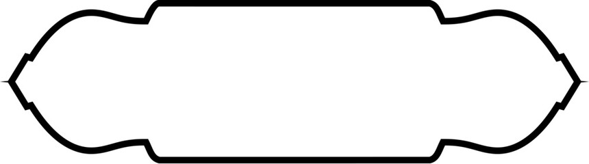 Islamic Label and Name Frame Thin Line Black stroke silhouettes Design pictogram symbol visual illustration