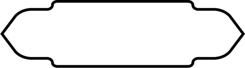 Islamic Label and Name Frame Thin Line Black stroke silhouettes Design pictogram symbol visual illustration