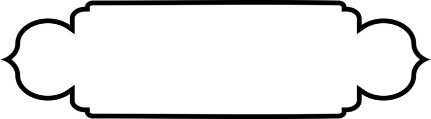Islamic Label and Name Frame Thin Line Black stroke silhouettes Design pictogram symbol visual illustration