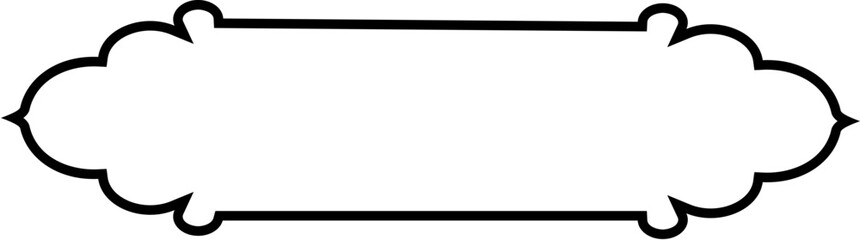 Obraz premium Islamic Label and Name Frame Thin Line Black stroke silhouettes Design pictogram symbol visual illustration