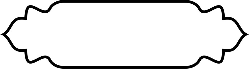 Islamic Label and Name Frame Thin Line Black stroke silhouettes Design pictogram symbol visual illustration