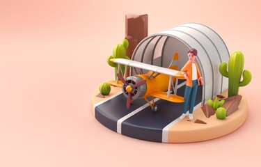 Isolated Air Base. 3D Illustration