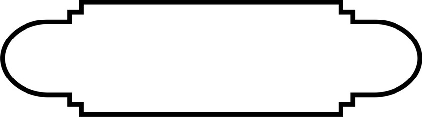 Islamic Label and Name Frame Thin Line Black stroke silhouettes Design pictogram symbol visual illustration