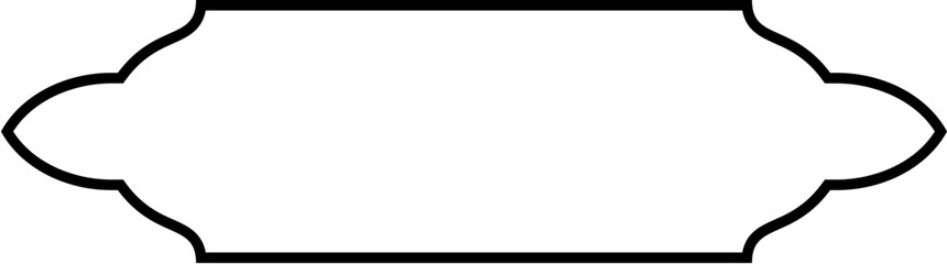 Islamic Label and Name Frame Thin Line Black stroke silhouettes Design pictogram symbol visual illustration