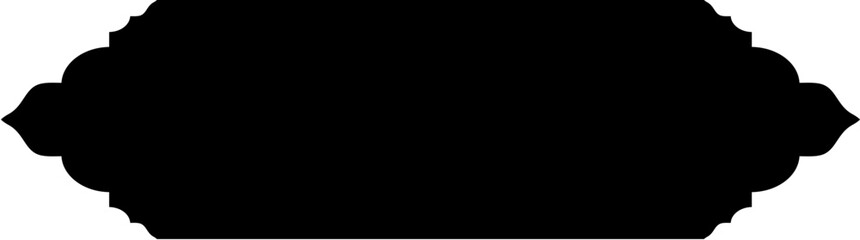 Islamic Label and Name Frame Glyph Black Filled silhouettes Design pictogram symbol visual illustration