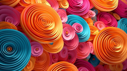Fototapeta na wymiar 3D colorful paper art background