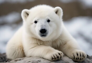 Cute little polar bear cub