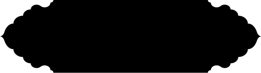 Islamic Label and Name Frame Glyph Black Filled silhouettes Design pictogram symbol visual illustration