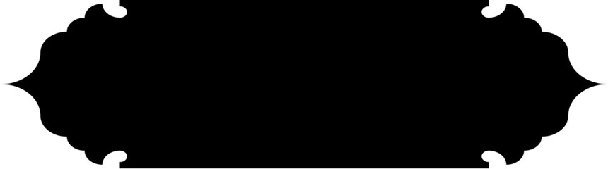 Obraz premium Islamic Label and Name Frame Glyph Black Filled silhouettes Design pictogram symbol visual illustration