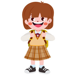 Happy cute children in school uniform