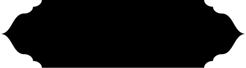 Obraz premium Islamic Label and Name Frame Glyph Black Filled silhouettes Design pictogram symbol visual illustration